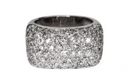 Ring in white gold and diamonds - band