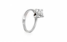 Solitaire on white gold ring